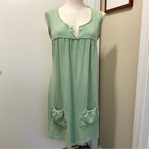 City Lights green striped sundress